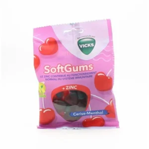 Vicks SoftGums gomme cerise menthol + zinc 90 g