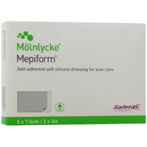 Mepiform pansement siliconé cicatrice 5 x 7,5 cm, boîte de 5