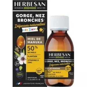 Herbesan miel de manuka iaa 15+ sirop enfants gorge nez bronches
