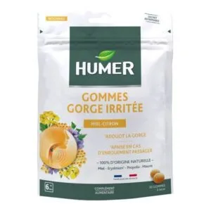 HUMER gomme gorge sensible citron