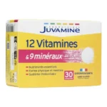 Juvamine 12 vitamines et 9 mineraux comprimes effervescents