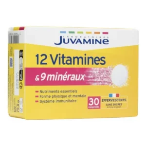 Juvamine 12 vitamines et 9 mineraux comprimes effervescents