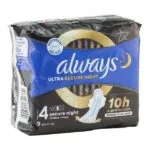 ALWAYS ULTRA SECURE Serviette périodique nuit avec ailettes Paq/9