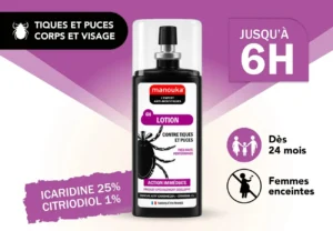Lotion Répulsive Corps et Visage contre les Tiques & Puces