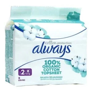 ALWAYS BIO COTTON PROTECTION Serviette périodique long plus Paq/9