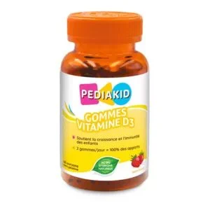 PEDIAKID gommes oursons Vitamine D3 fraise - 60 gommes