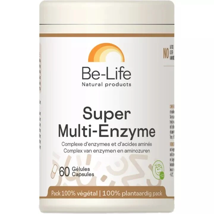 Be-Life Super Multi-Enzyme Complexe d'Enzymes et d'Acides Aminés 60 gélules