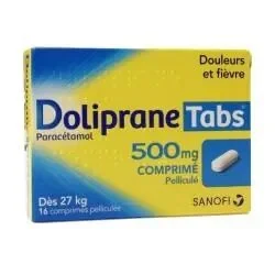 Doliprane Tabs 500 mg, comprimé pelliculé — boîte de 16