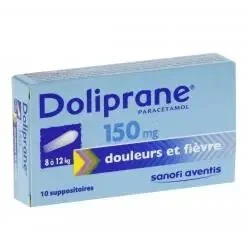 Doliprane 150 mg, suppositoire — boîte de 10