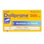 Doliprane 200 mg, suppositoire — boîte de 10