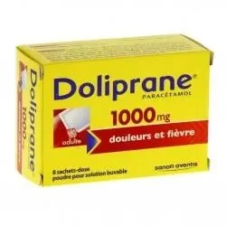 Doliprane 1000 mg, poudre pour solution buvable en sachet-dose — boîte de 8