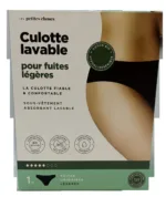 Les Petites Choses culotte lavable en coton bio pour fuites légères, emballage du modèle