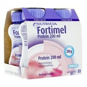 Fortimel Protein Fraise — 4 bouteilles de 200 ml