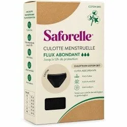 Saforelle Culotte menstruelle noire flux abondant — taille L (40)