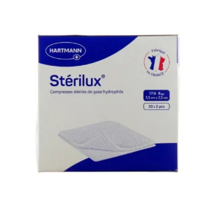 STERILUX ES compresse gaze sterile 7,5 x 7,5 cm, 50 sachets de 2 - code LPPR 1304073