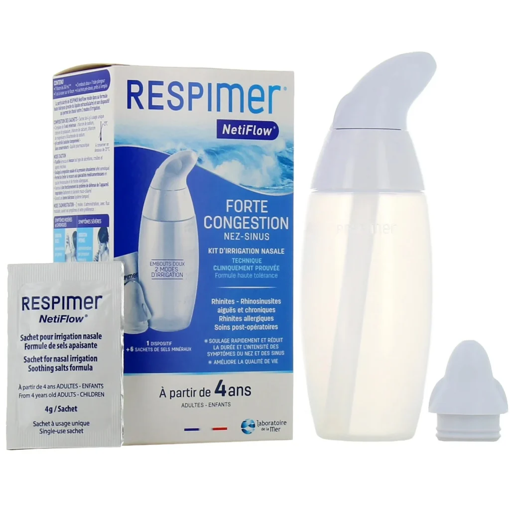 Respimer Netiflow kit d'irrigation nasale + 6 sachets